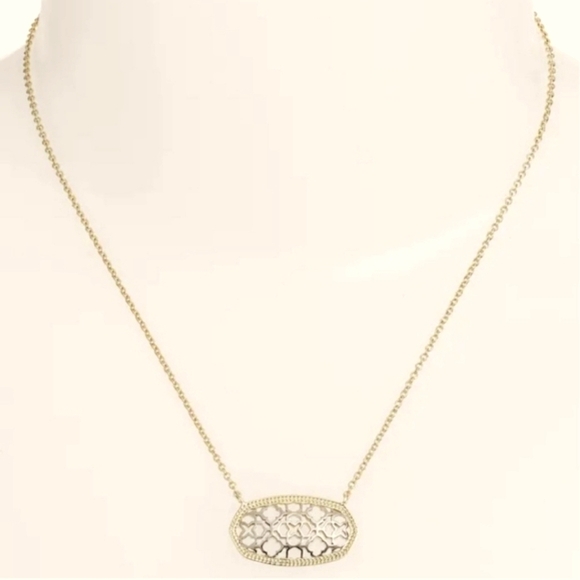 Kendra Scott Jewelry - NWT Kendra Scott Dollie Pendant Necklace   Gold-Silver Tone with Dust Bag